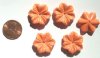 5 20x7mm Carved Howlite Orange Flowers